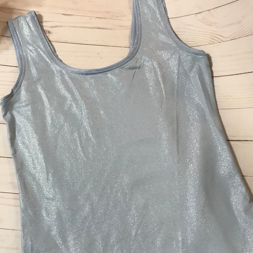 White House Black Market Shimmery Blue Tank Top